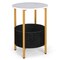 2 Tier Side Table with Fabric Basket and Metal Frame for Bedroom